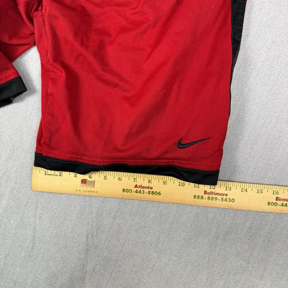 Nike Basketball Mesh Side Stripe Athletic Shorts Mens Large Red Polyester